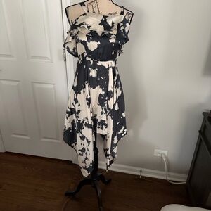 Bardot Elegant Midi Dress Size 12 | Ruffle Front Wedding Guest Cocktail Dress